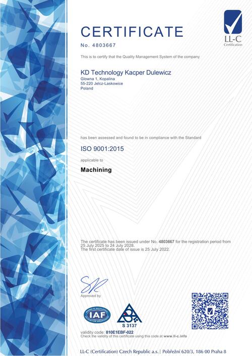 Certyfikat ISO 9001:2015 PL